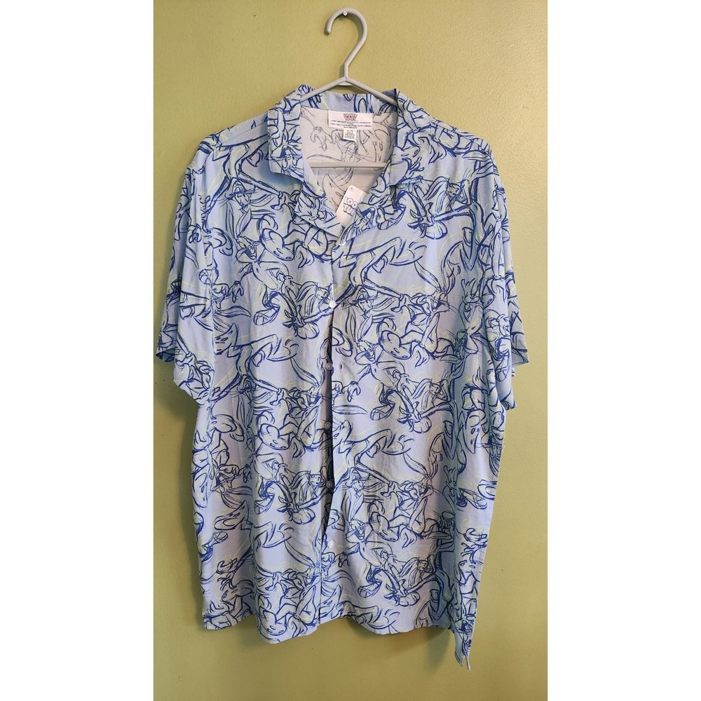 NWT ‎ WBEI Looney Tunes Button Up Shirt Mens Sz XL Bugs Bunny Print